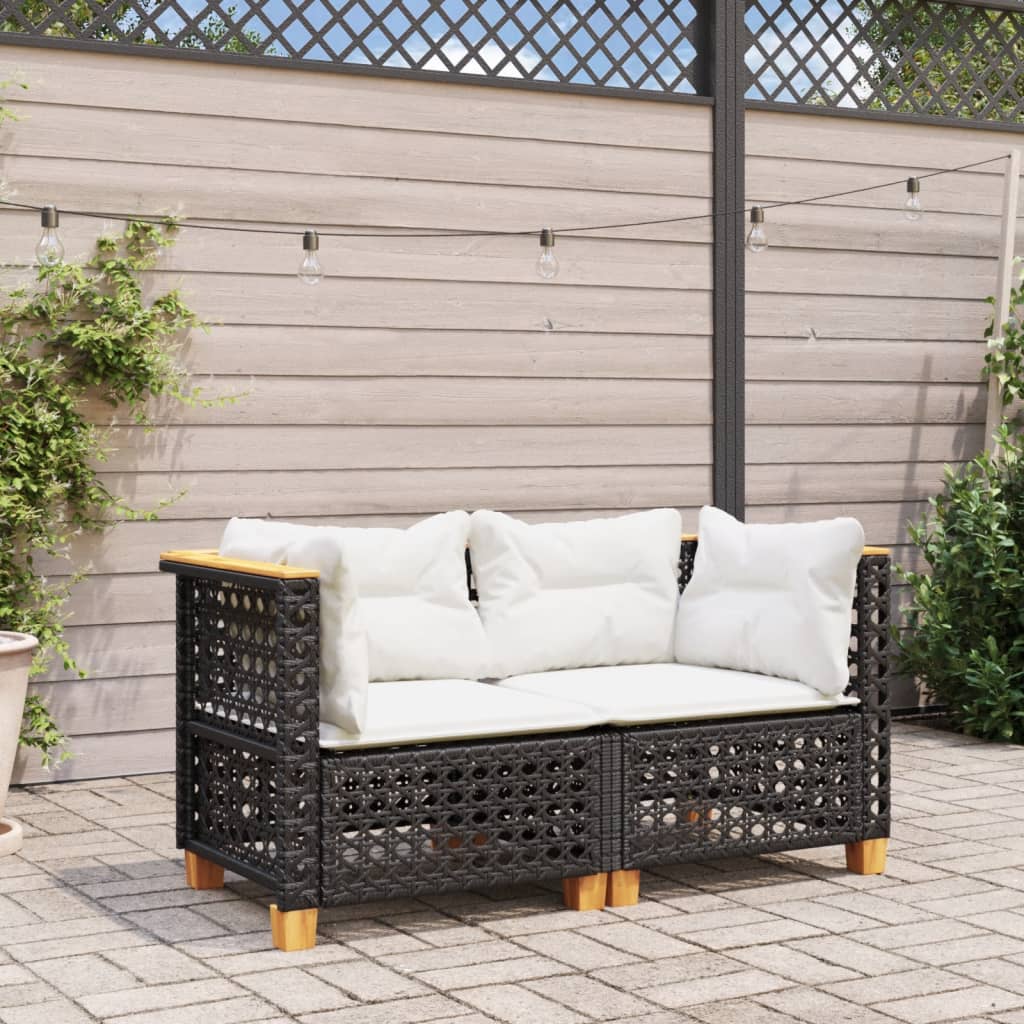 Tuinhoekbanken Met Kussens 2 St Poly Rattan