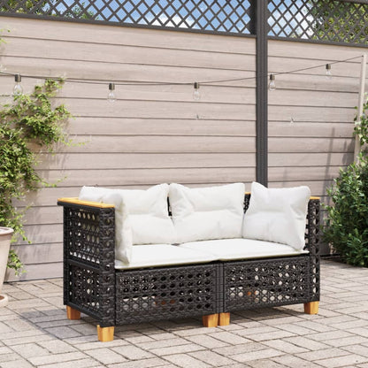 Tuinhoekbanken Met Kussens 2 St Poly Rattan
