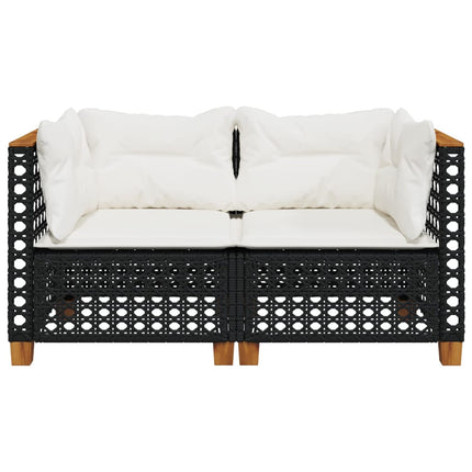 Tuinhoekbanken Met Kussens 2 St Poly Rattan