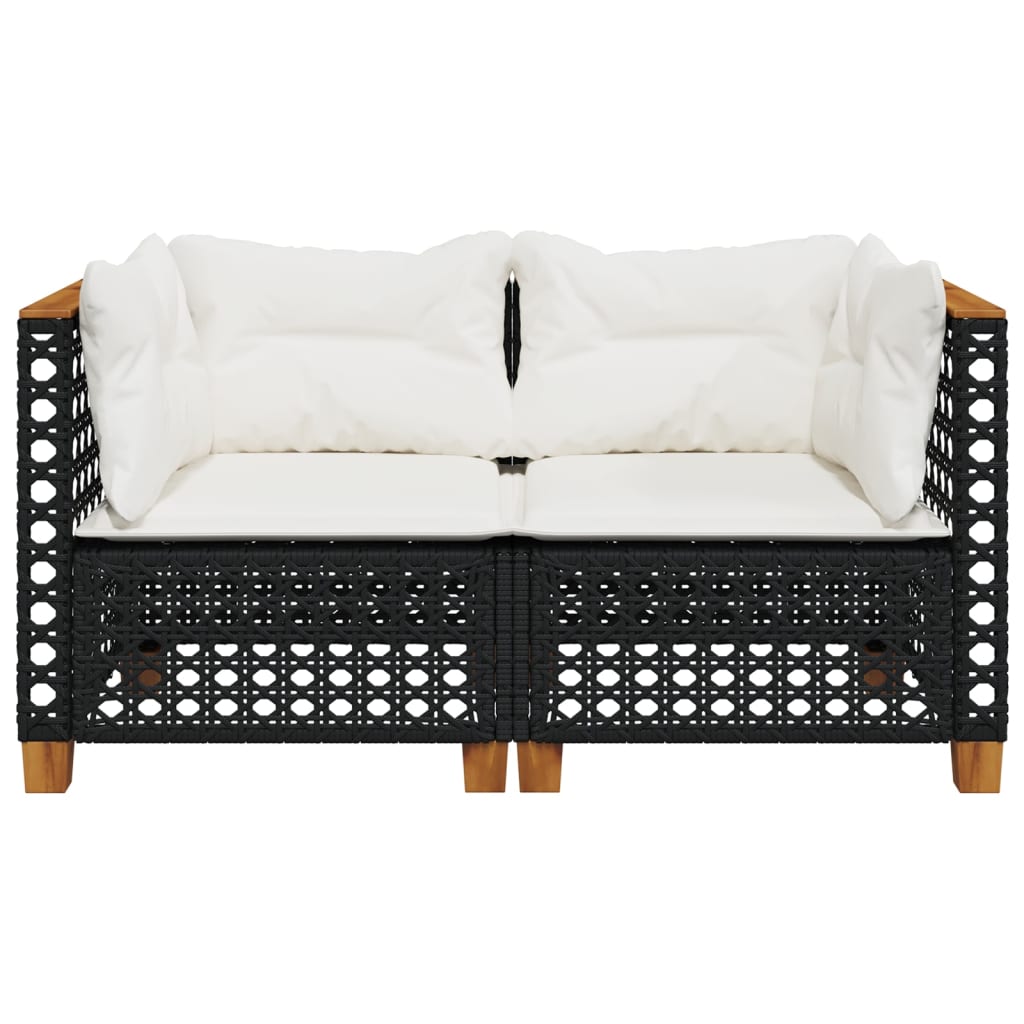 Tuinhoekbanken Met Kussens 2 St Poly Rattan