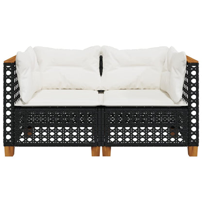 Tuinhoekbanken Met Kussens 2 St Poly Rattan