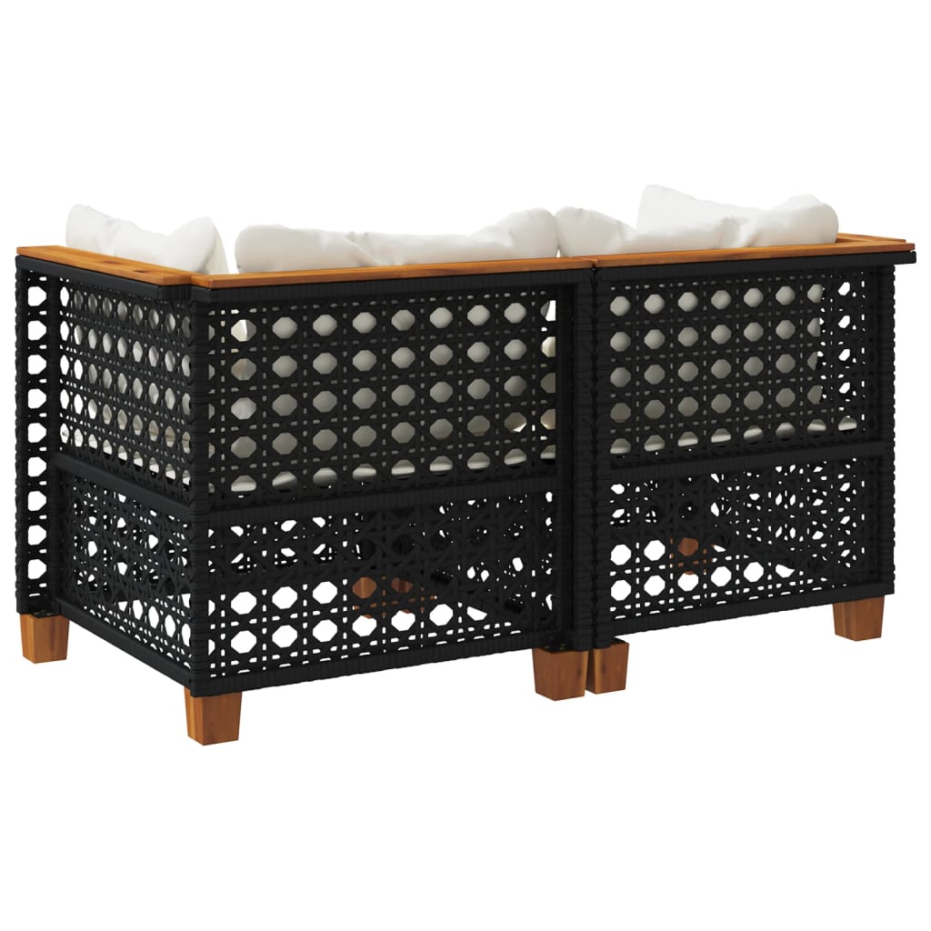 Tuinhoekbanken Met Kussens 2 St Poly Rattan