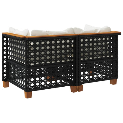 Tuinhoekbanken Met Kussens 2 St Poly Rattan