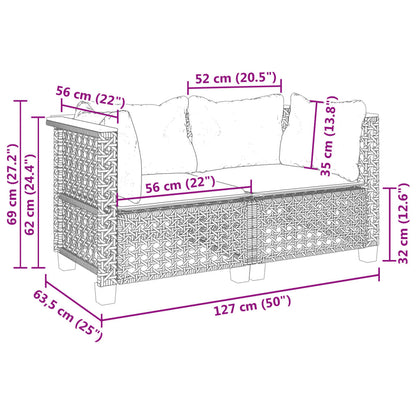 Tuinhoekbanken Met Kussens 2 St Poly Rattan
