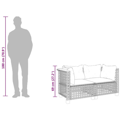 Tuinhoekbanken Met Kussens 2 St Poly Rattan