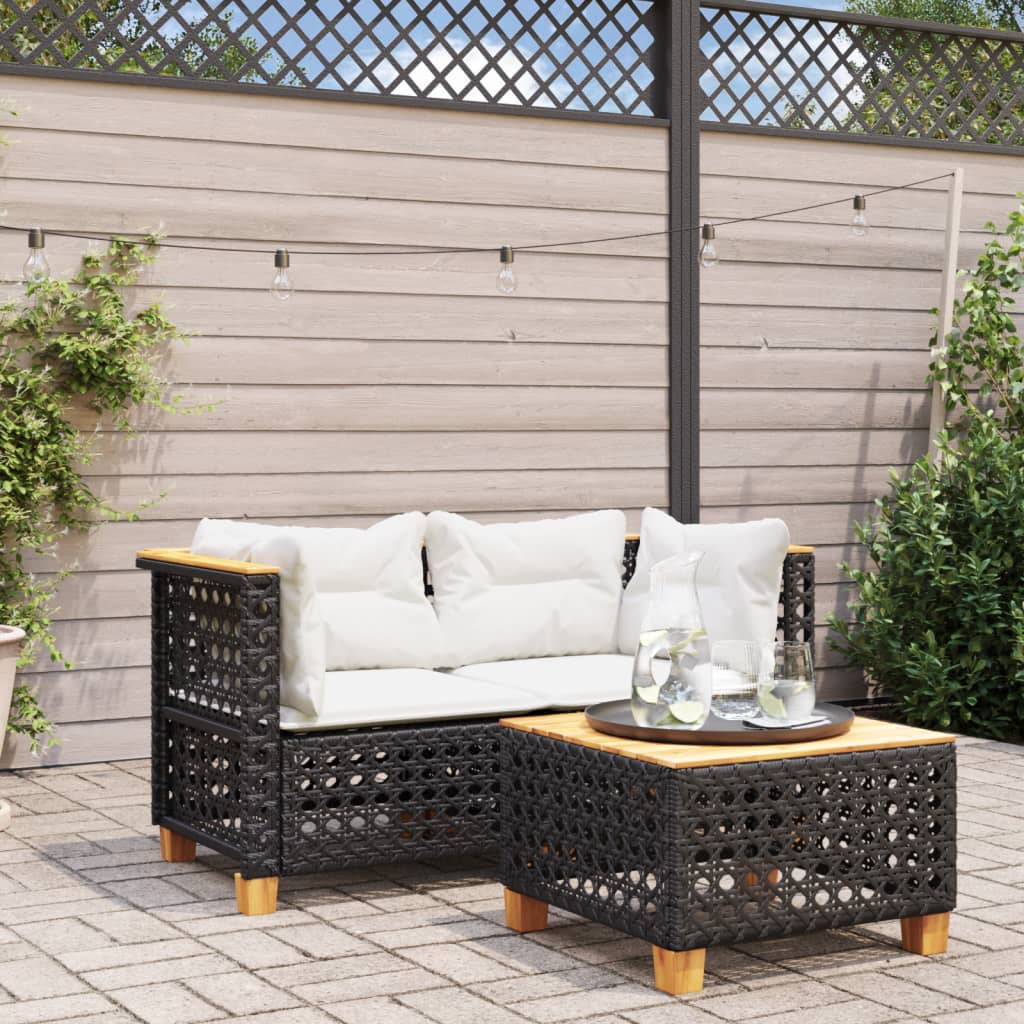 Tuinhoekbanken Met Kussens 2 St Poly Rattan