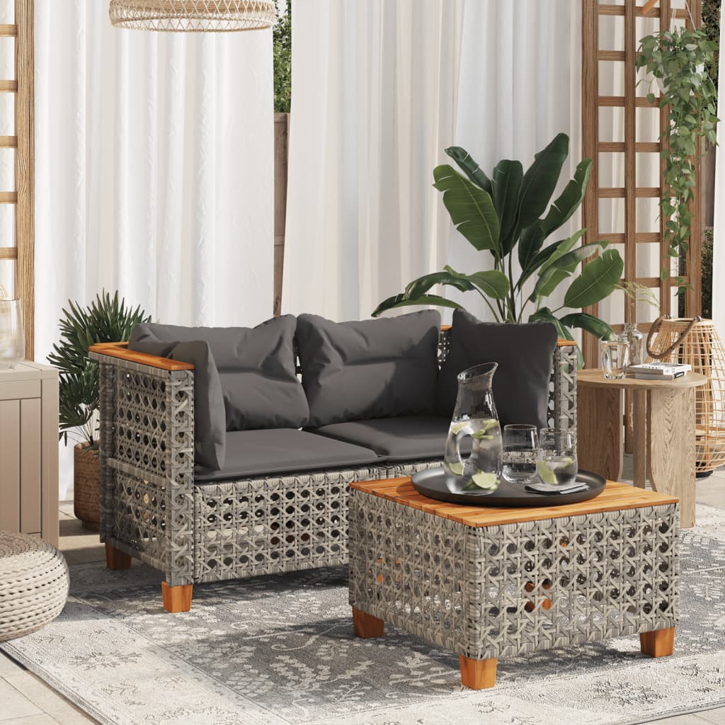 Tuinhoekbanken Met Kussens 2 St Poly Rattan