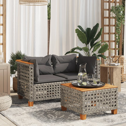 Tuinhoekbanken Met Kussens 2 St Poly Rattan