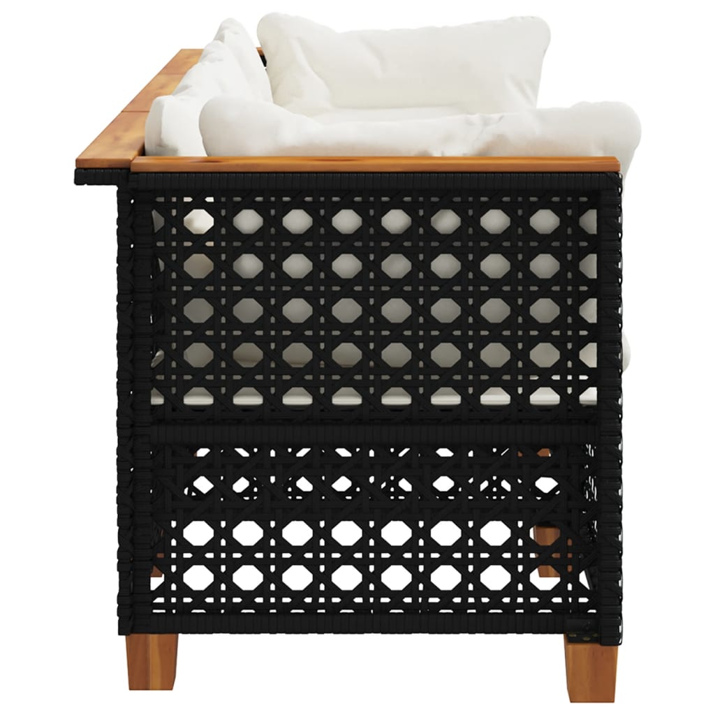 Tuinbank 3-Zits Met Kussens Poly Rattan