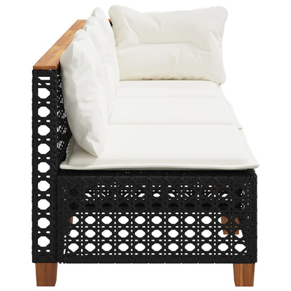 Tuinbank 3-Zits Met Kussens Poly Rattan