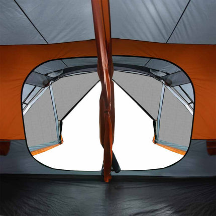 Tent 10-Persoons Waterdicht Snelontgrendeling Grijs En Oranje