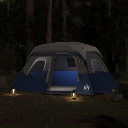 Tent Met Led 6-Persoons Snelontgrendeling Licht Blauw