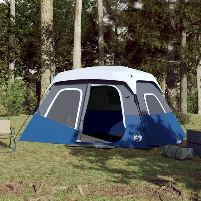 Tent Met Led 6-Persoons Snelontgrendeling Licht Blauw