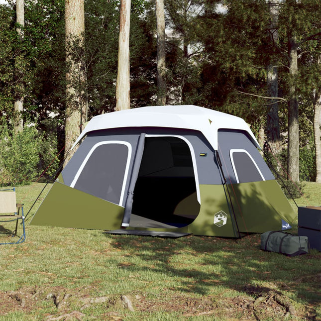 Tent Met Led 6-Persoons Snelontgrendeling Licht Groen