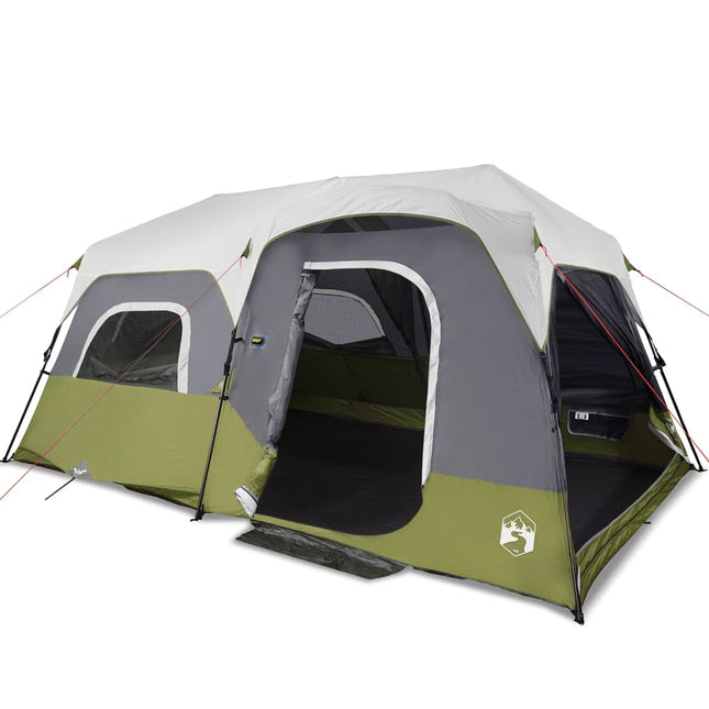 Tent 9-Persoons Waterdicht Met Led Lichtblauw Groen