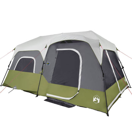 Tent 9-Persoons Waterdicht Met Led Lichtblauw Groen