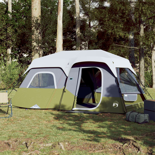 Tent 9-Persoons Waterdicht Met Led Lichtblauw Groen