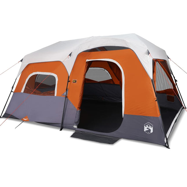 Tent 9-Persoons Waterdicht Met Led Lichtgrijs En Oranje