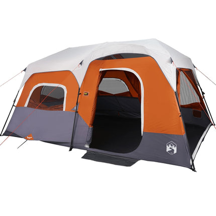 Tent 9-Persoons Waterdicht Met Led Lichtgrijs En Oranje