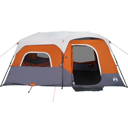 Tent 9-Persoons Waterdicht Met Led Lichtgrijs En Oranje