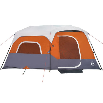 Tent 9-Persoons Waterdicht Met Led Lichtgrijs En Oranje