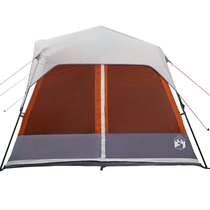 Tent 9-Persoons Waterdicht Met Led Lichtgrijs En Oranje