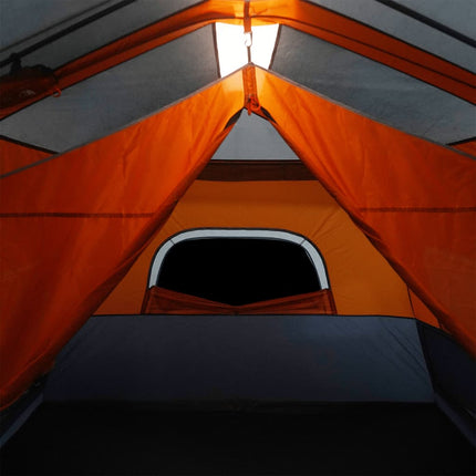 Tent 9-Persoons Waterdicht Met Led Lichtgrijs En Oranje