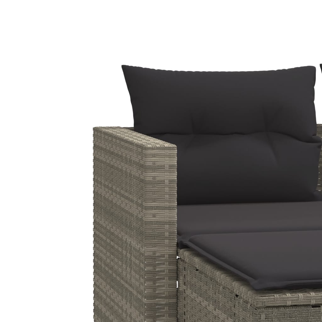 Tuinbank 2-Zits Met Voetenbanken Poly Rattan
