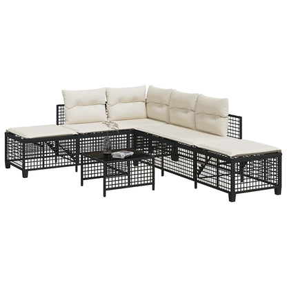 3-Delige Loungeset Met Kussens Poly Rattan