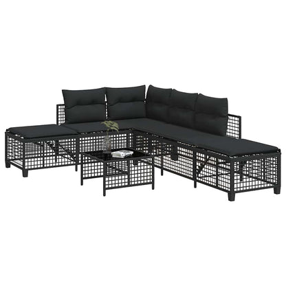 3-Delige Loungeset Met Kussens Poly Rattan