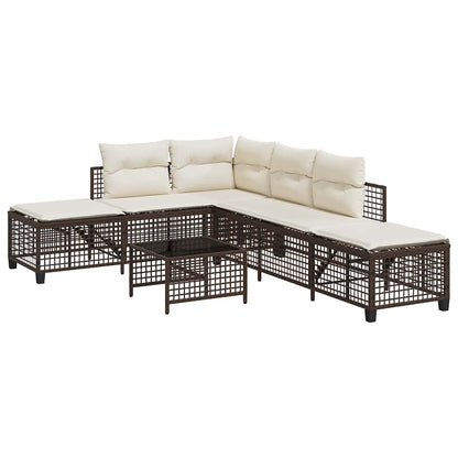 3-Delige Loungeset Met Kussens Poly Rattan