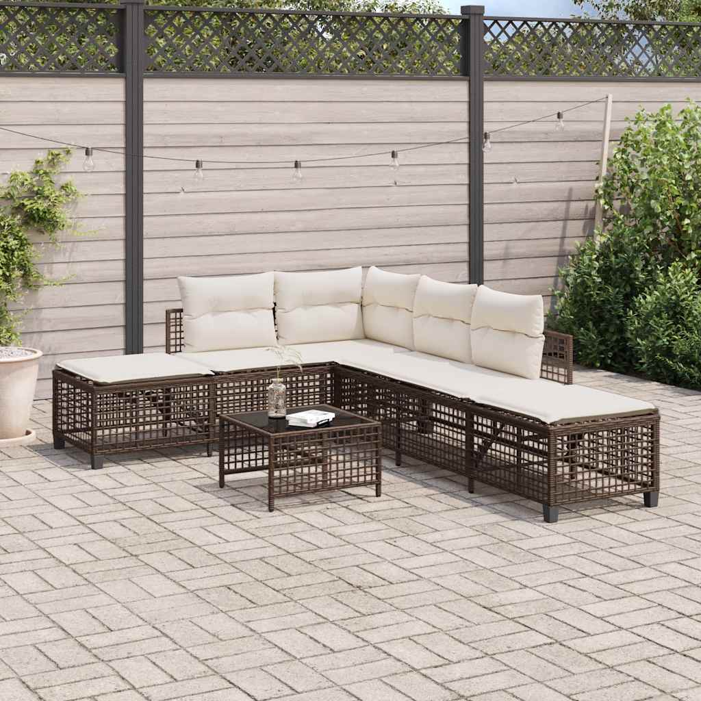 3-Delige Loungeset Met Kussens Poly Rattan
