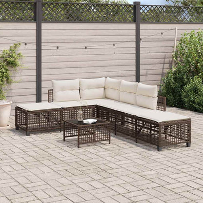 3-Delige Loungeset Met Kussens Poly Rattan