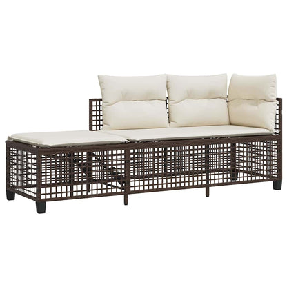 3-Delige Loungeset Met Kussens Poly Rattan