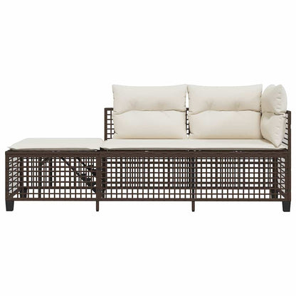 3-Delige Loungeset Met Kussens Poly Rattan