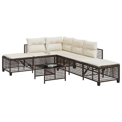 3-Delige Loungeset Met Kussens Poly Rattan