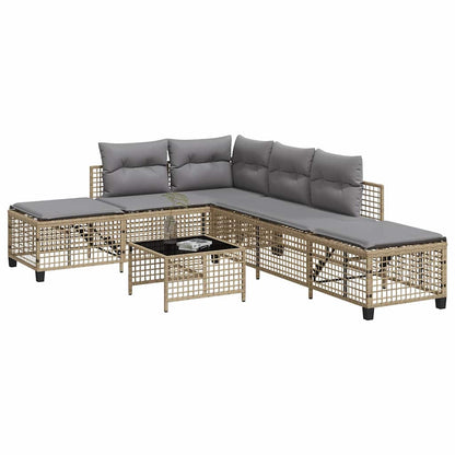 3-Delige Loungeset Met Kussens Poly Rattan