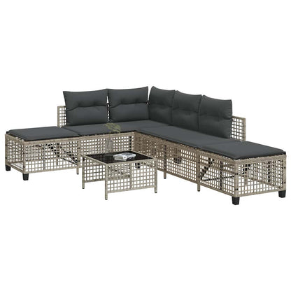 3-Delige Loungeset Met Kussens Poly Rattan
