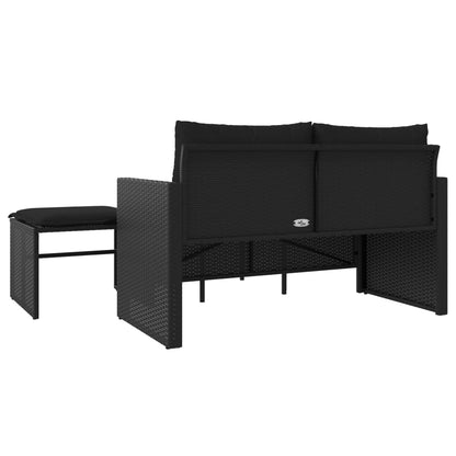 3-Delige Loungeset Met Kussens Poly Rattan