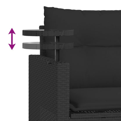 3-Delige Loungeset Met Kussens Poly Rattan