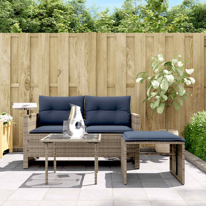 3-Delige Tuinbankset Met Kussens, Polyrotan