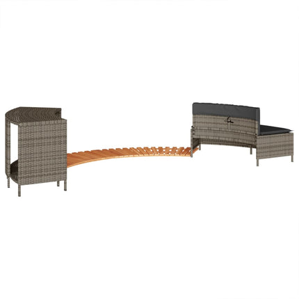 Hottub-Ombouw Poly Rattan Massief Acaciahout