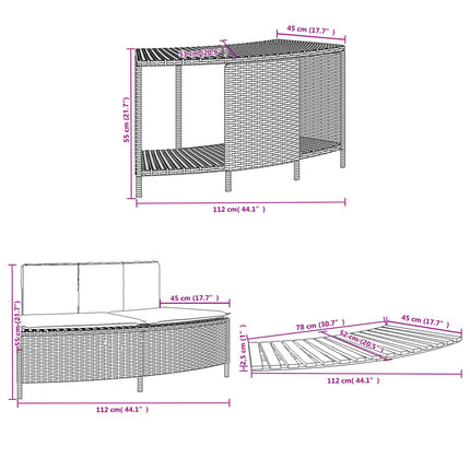 Hottub-Ombouw Poly Rattan Massief Acaciahout