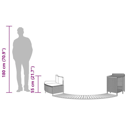 Hottub-Ombouw Poly Rattan Massief Acaciahout
