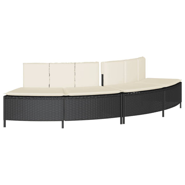 Hottub-Bankjes Met Kussens 2 St Poly Rattan