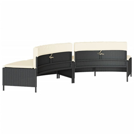 Hottub-Bankjes Met Kussens 2 St Poly Rattan