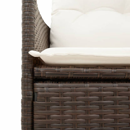 Tuinbank 2-Zits Verstelbaar Met Tafel Poly Rattan Bruin