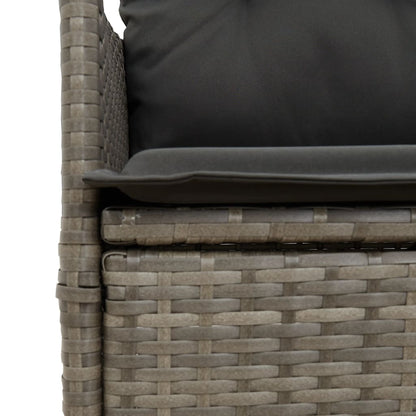 Tuinbank 2-Zits Verstelbaar Met Tafel Poly Rattan Grijs