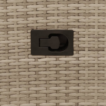 Tuinbank 2-Zits Verstelbaar Met Tafel Poly Rattan Beige