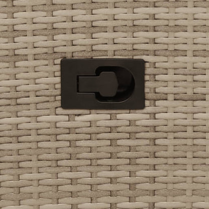 Tuinbank 2-Zits Verstelbaar Met Tafel Poly Rattan Beige